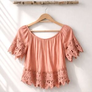 Love J Crochet Trim Top Size L